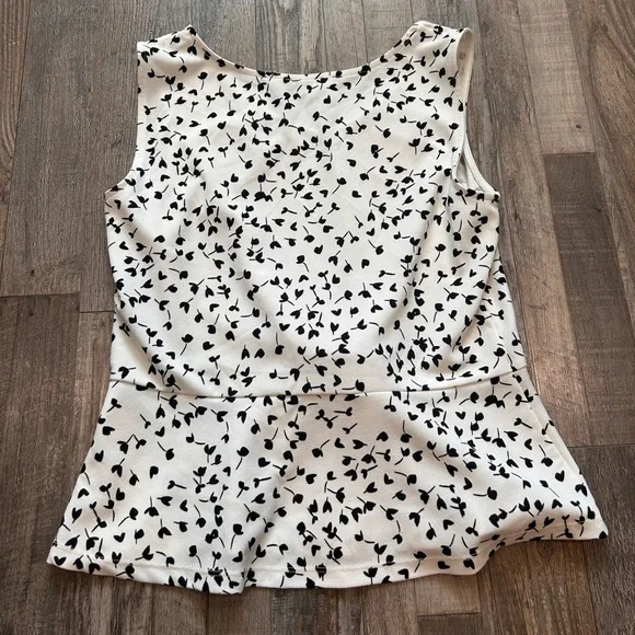 Talbots Black And White Peplum Blouse - Picture 4 of 4